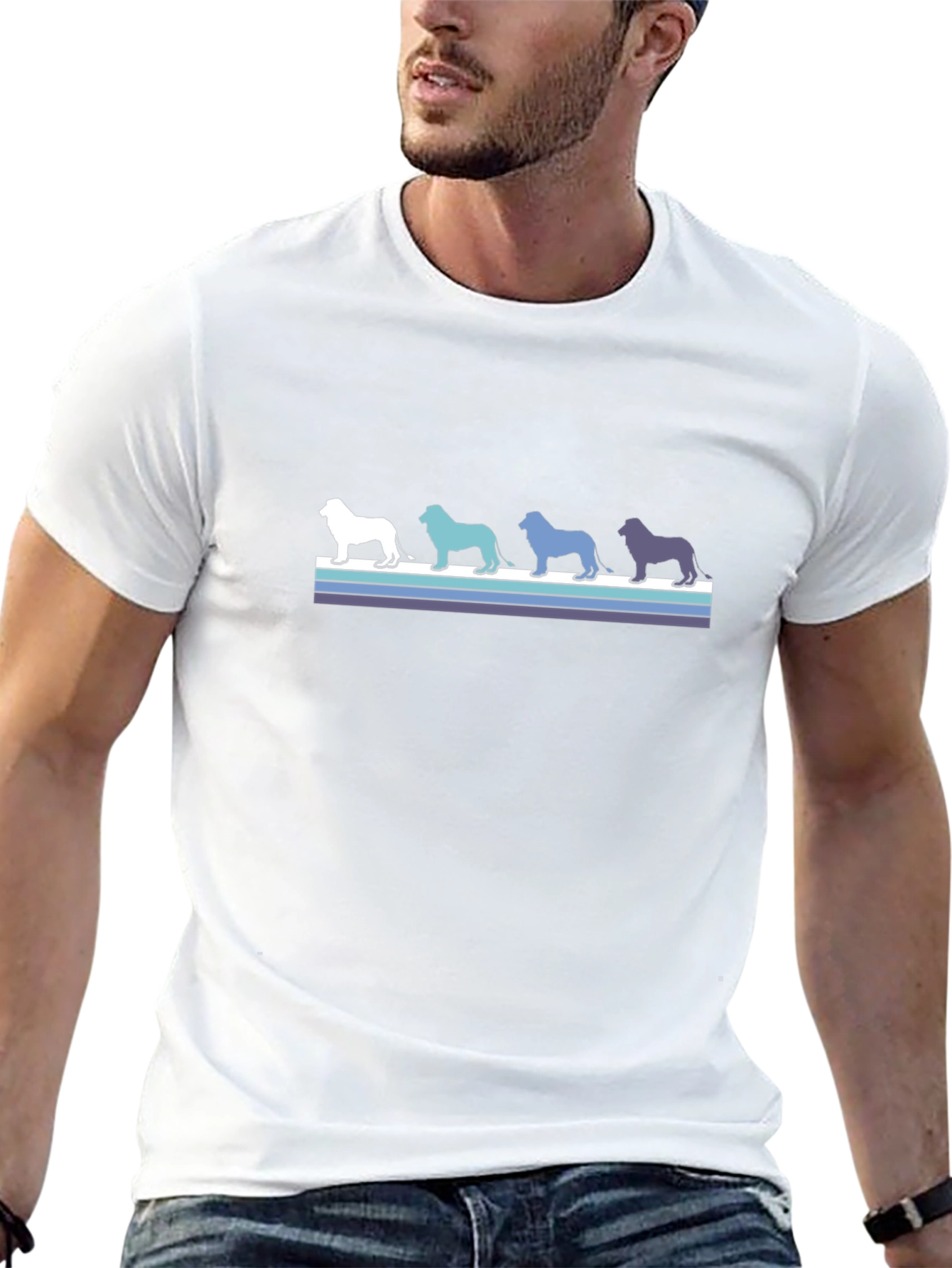 Retro Dog Silhouette T-Shirt - Black Cotton Blend
