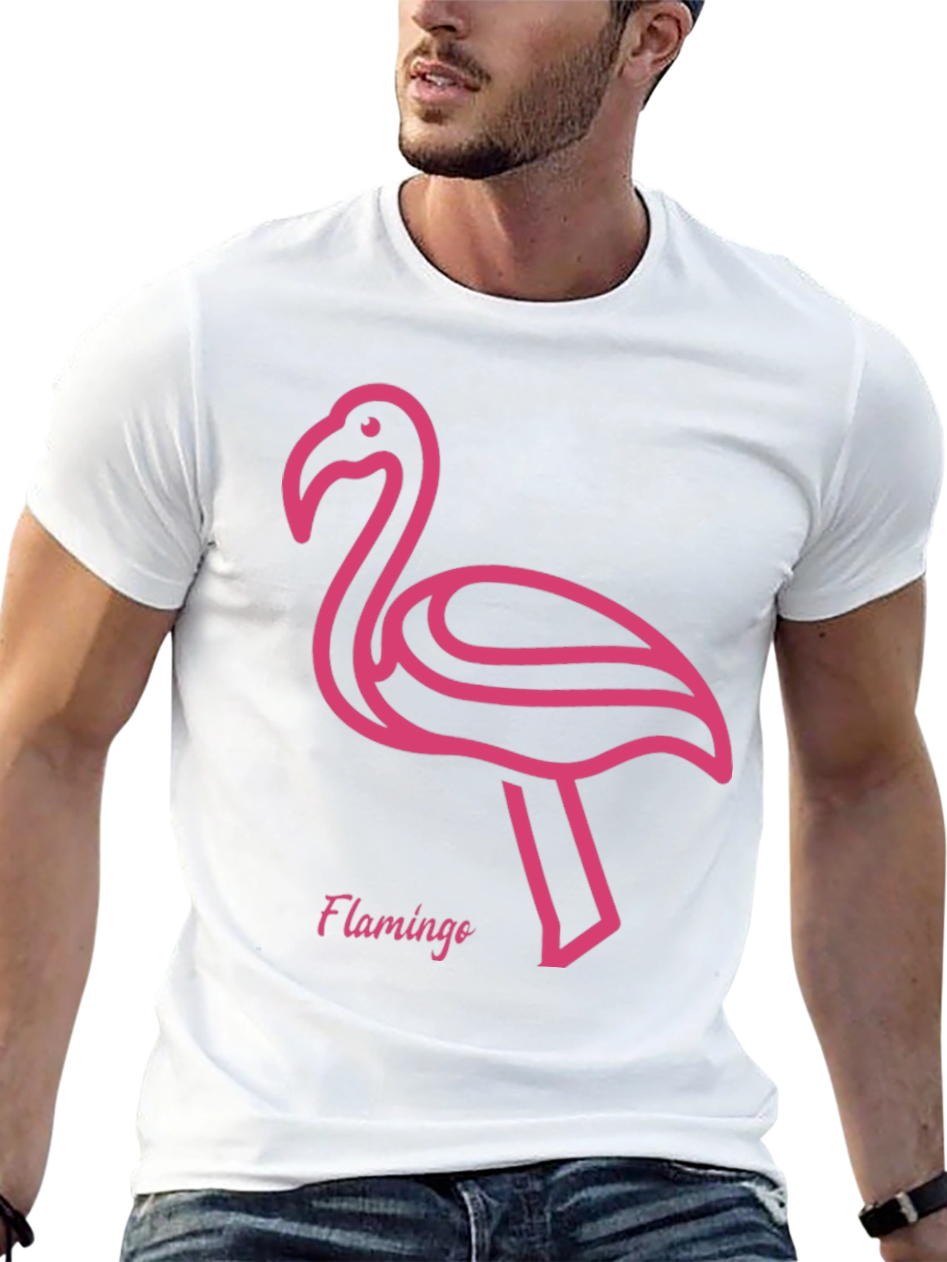 Pink Flamingo Graphic Tee - Stylish Black T-Shirt