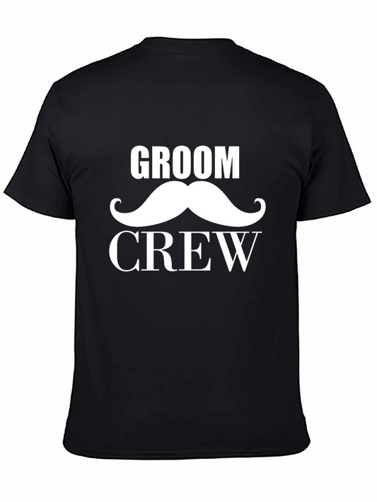Groom Crew T-Shirt - Mustache Design
