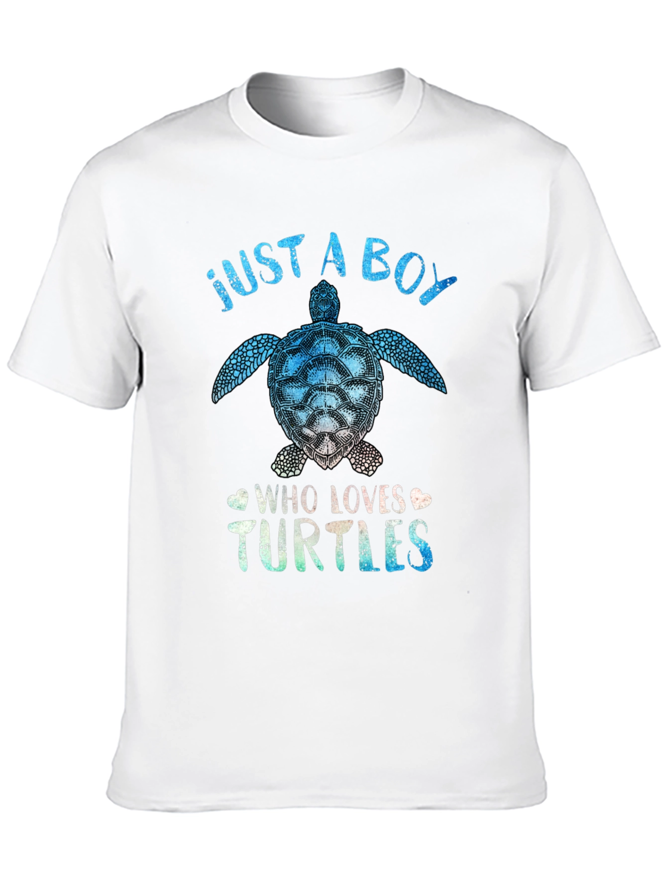 Just A Boy Who Loves Turtles Black Graphic Tee