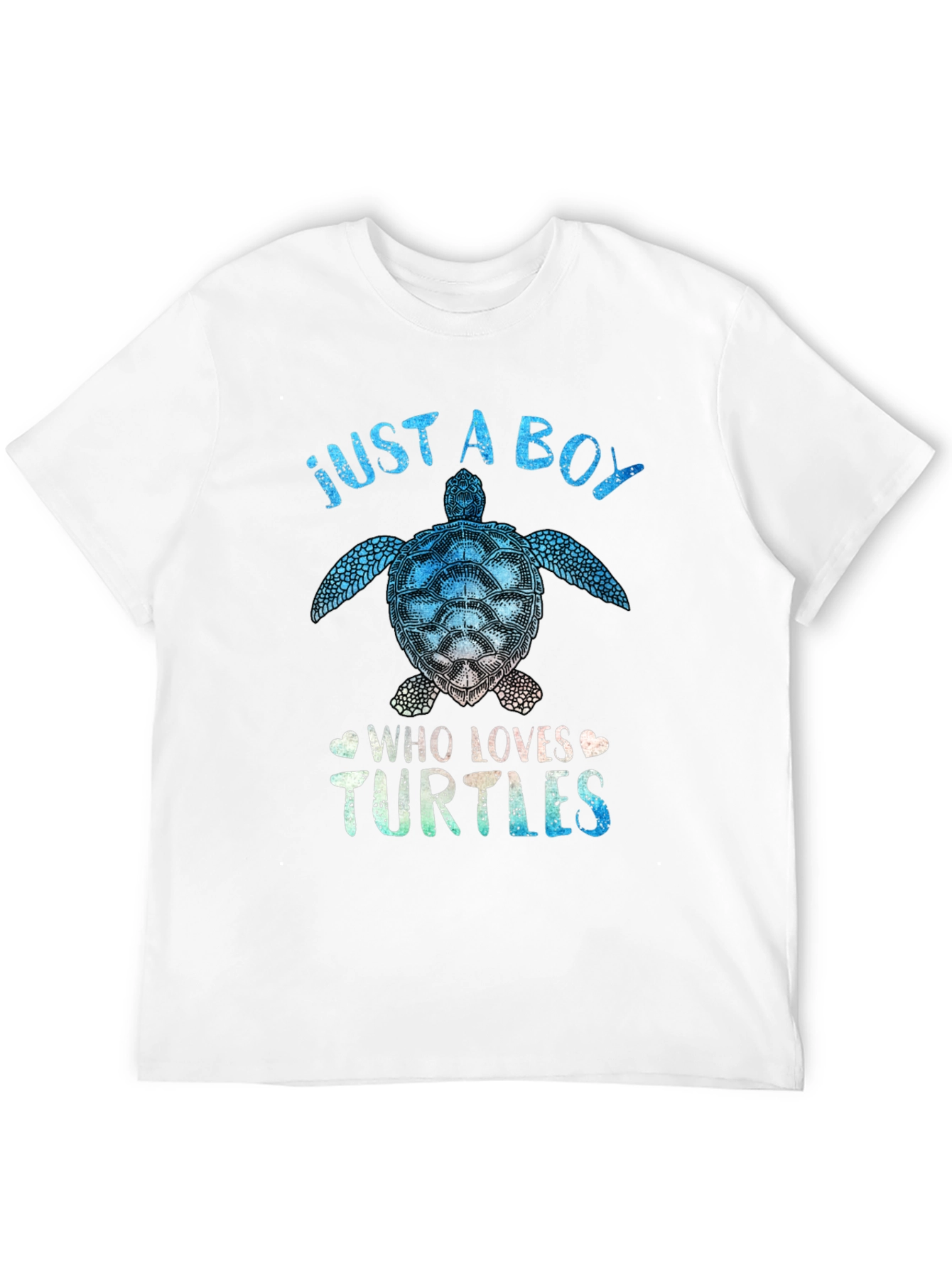 Just A Boy Who Loves Turtles Black Graphic Tee