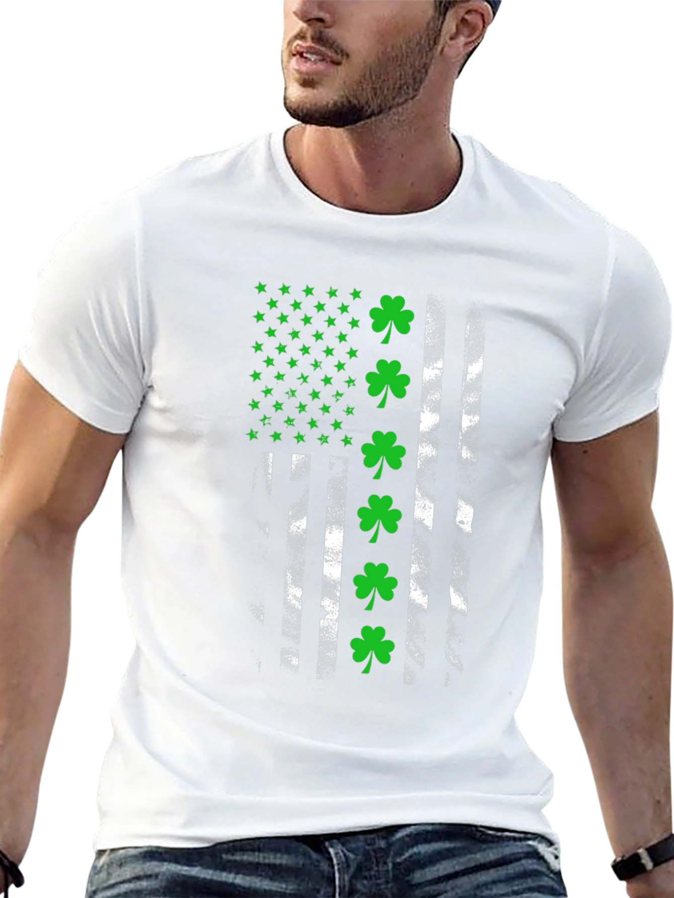 Lucky Shamrock American Flag Tee