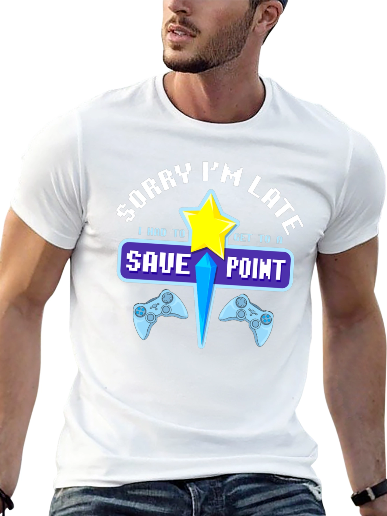 Sorry Im Late Save Point Gamer T-Shirt