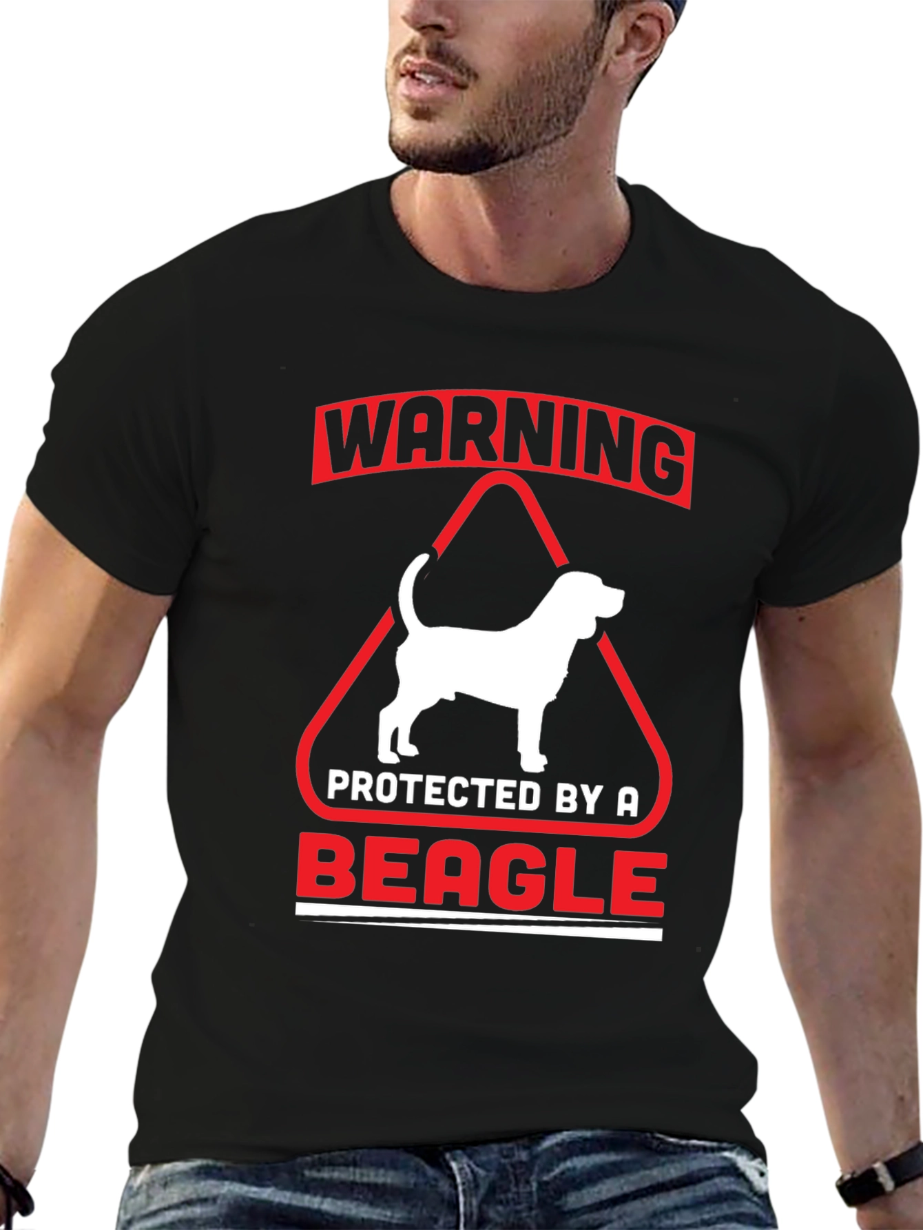 Warning Protected by a Beagle T-Shirt