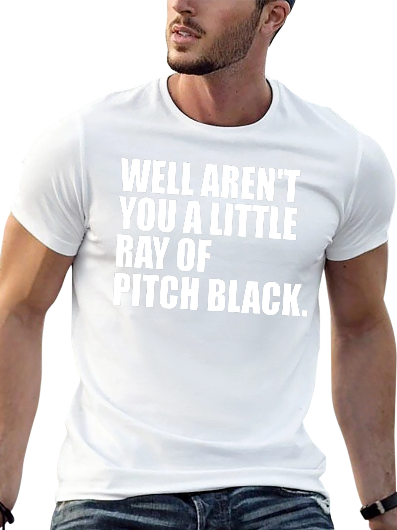 Humorous Graphic Tee: Ray of Pitch Black Sarcasm