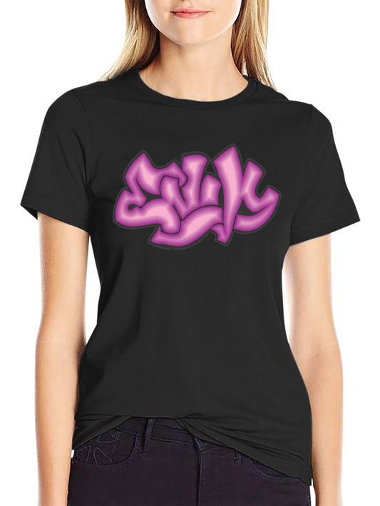 Graffiti Style Graphic Tee - Black Cotton Comfort