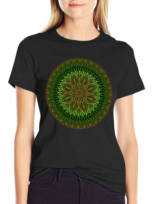 Green Mandala Graphic Tee - Casual Comfort