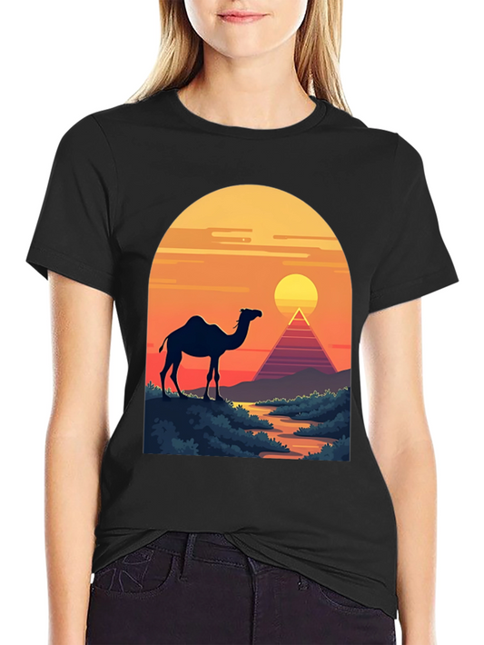 Camel & Pyramid Sunset Graphic Tee