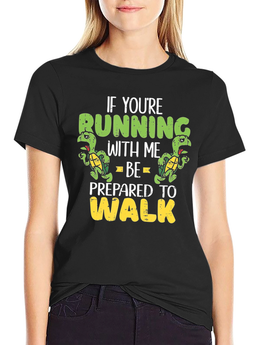 Funny Running Turtle Graphic T-Shirt