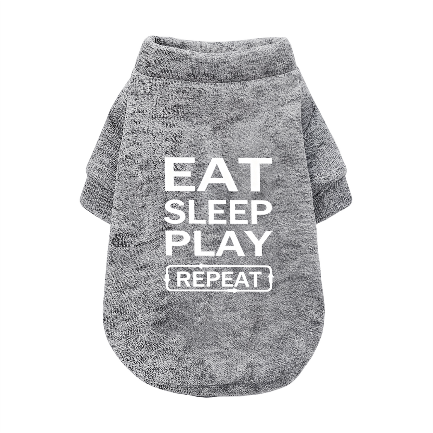 Eat Sleep Play Repeat Funny Slogan Pet Cardigan Sweater For Lazy Pups