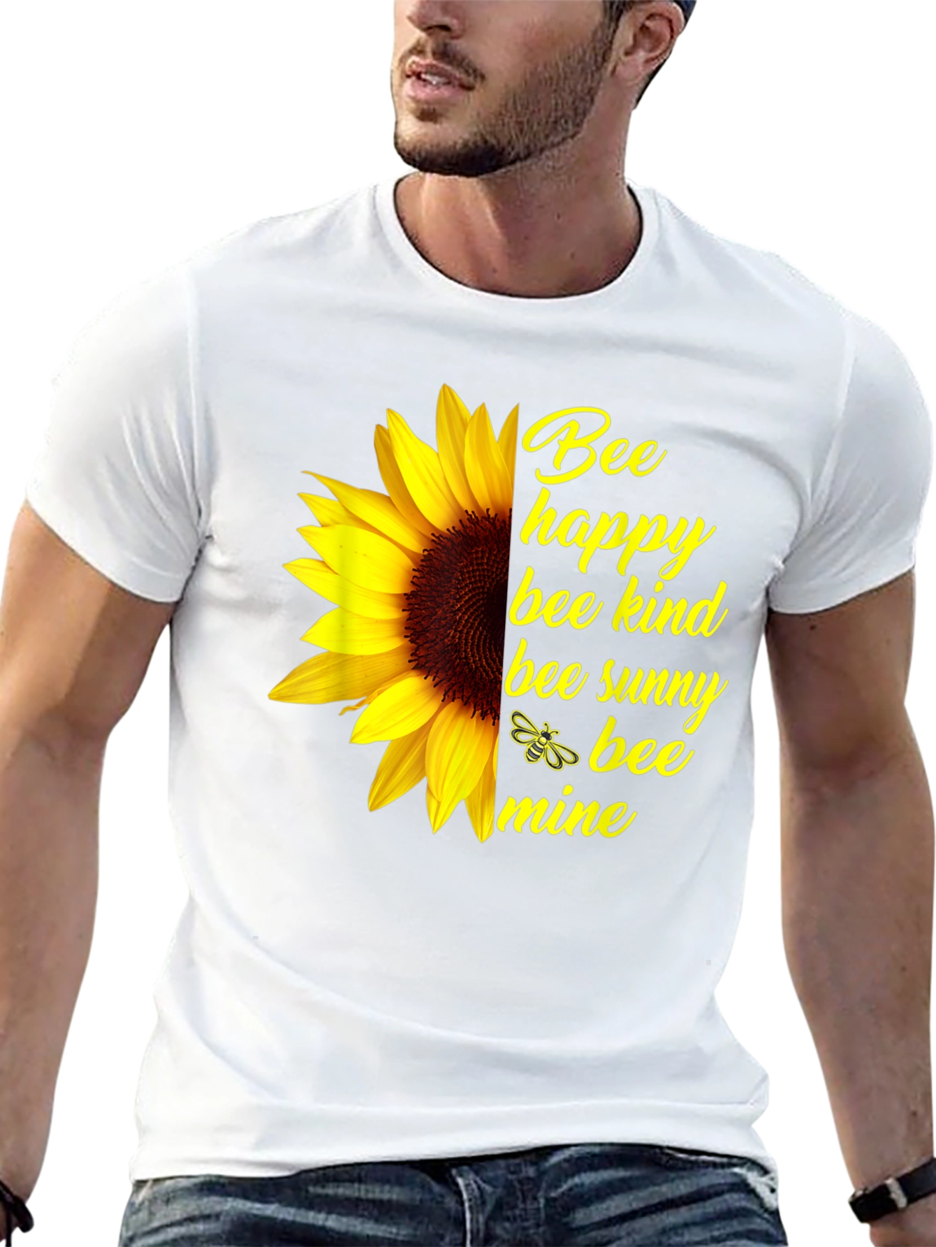 Bee Happy Sunflower Graphic Tee