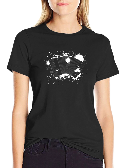 Accordion Graphic Tee - Black Cotton Blend