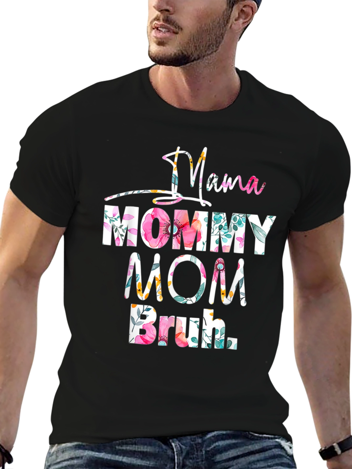 Mama Mommy Mom Bruh Floral Graphic Tee