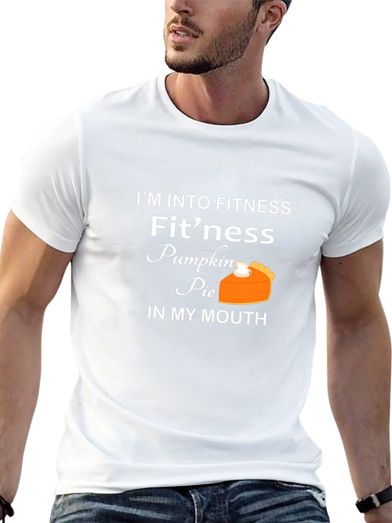 Funny Fitness Pumpkin Pie Graphic T-Shirt