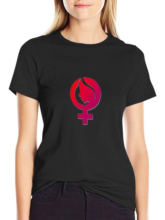 Feminist Venus Symbol T-Shirt - Stylish Black Tee