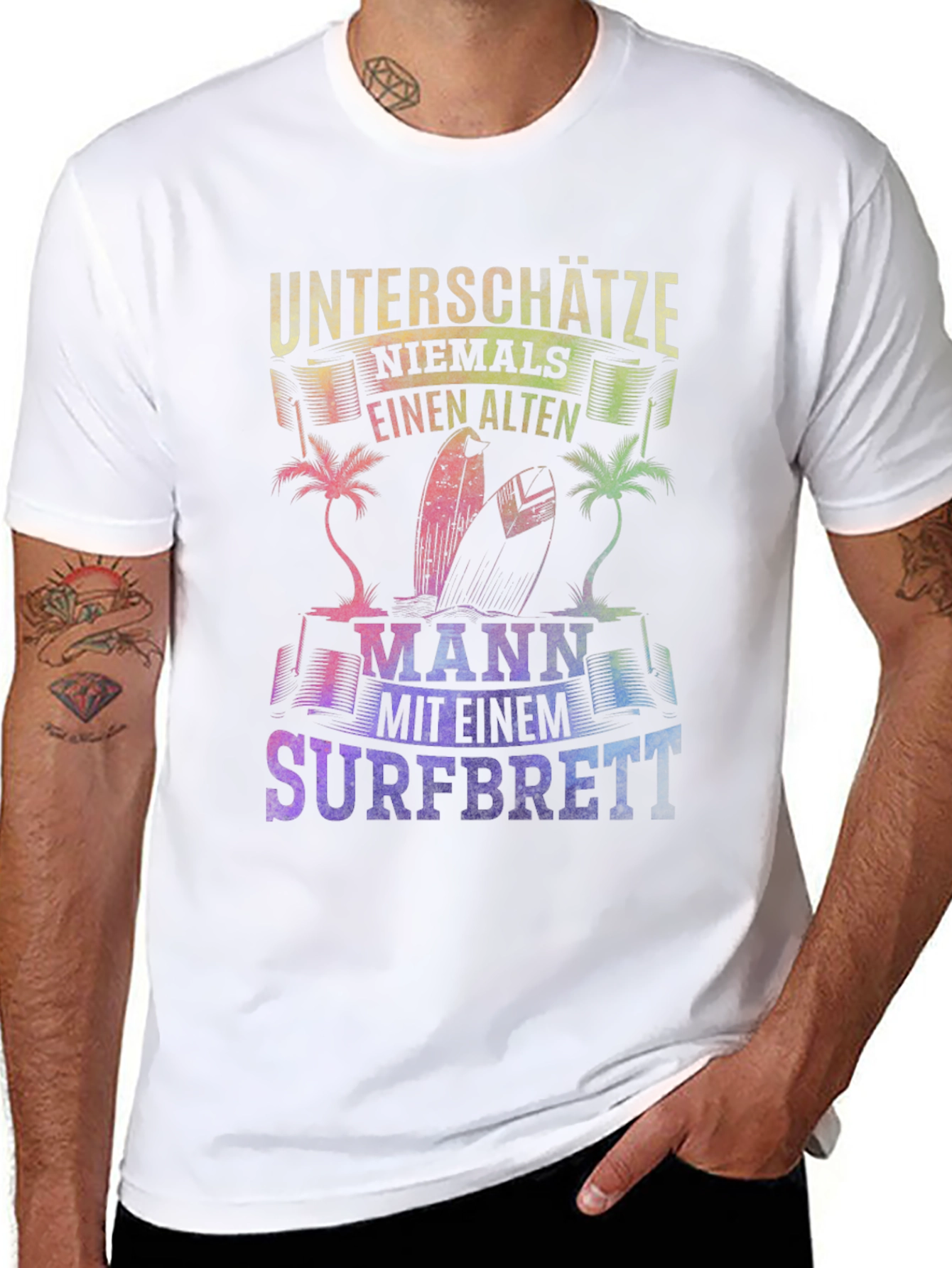 Old Surfer Man Graphic T-Shirt