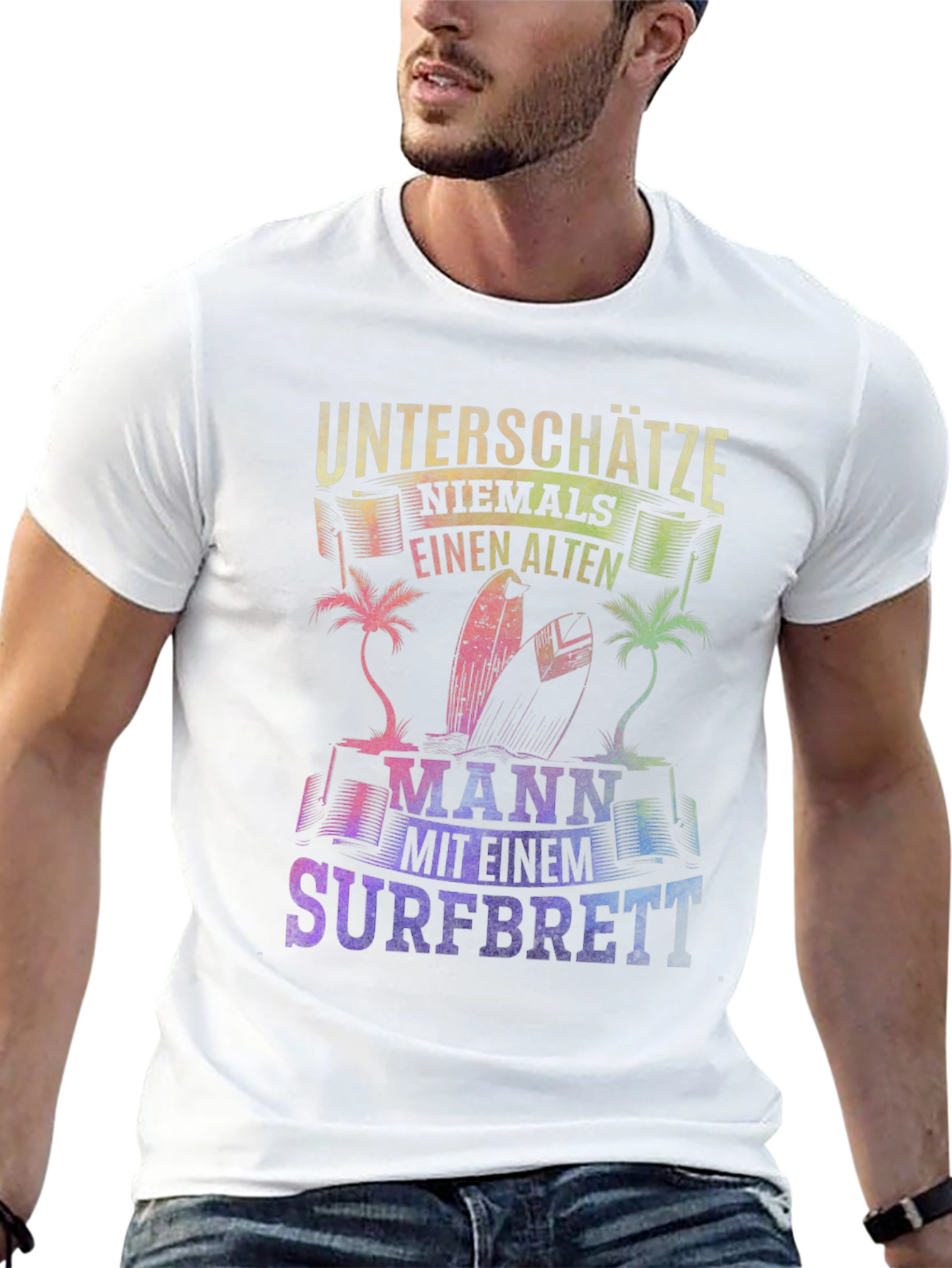 Old Surfer Man Graphic T-Shirt