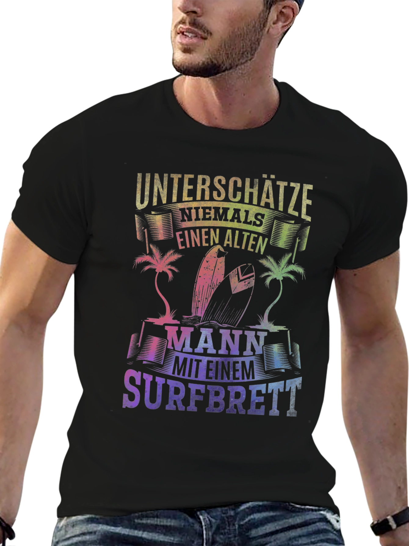 Old Surfer Man Graphic T-Shirt