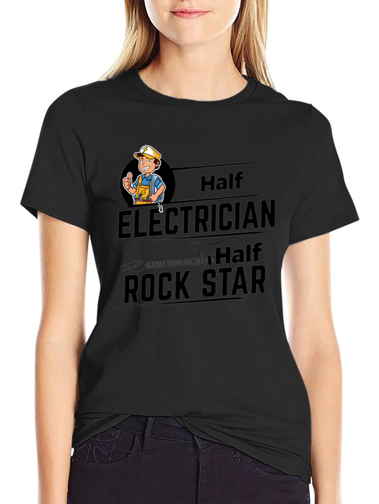 Electrician Rock Star Black T-Shirt