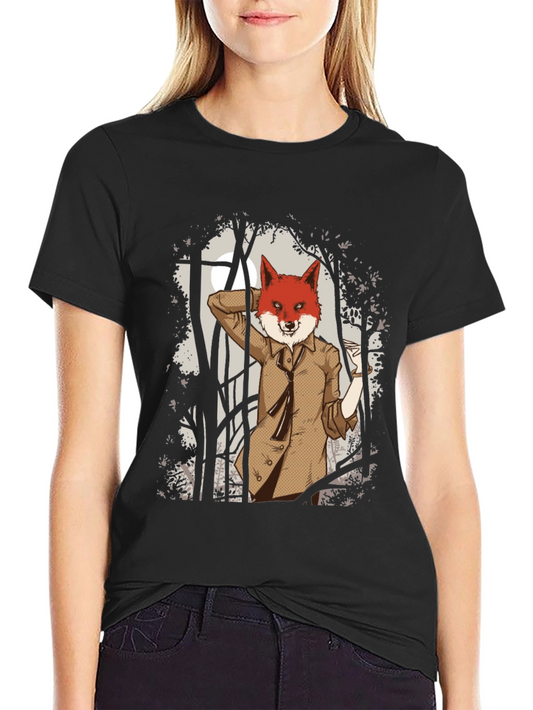 Fox Gentleman Graphic T-Shirt - Unique Forest Design