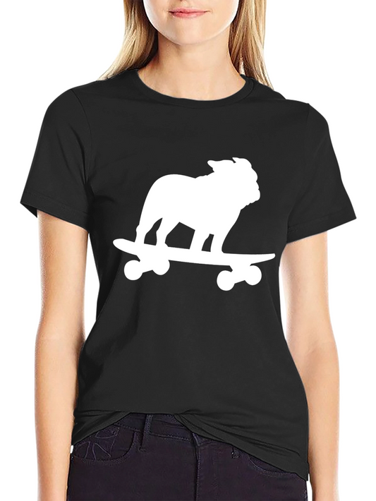 Bulldog Skateboard Black T-Shirt