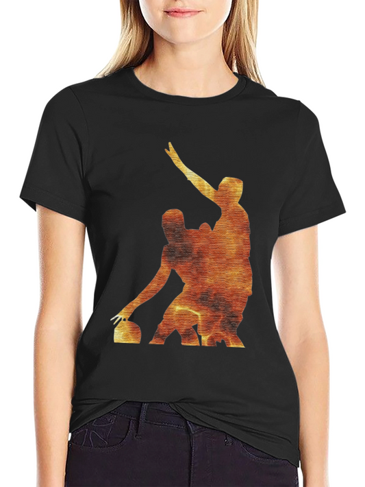 Fiery Curling Players Black T-Shirt