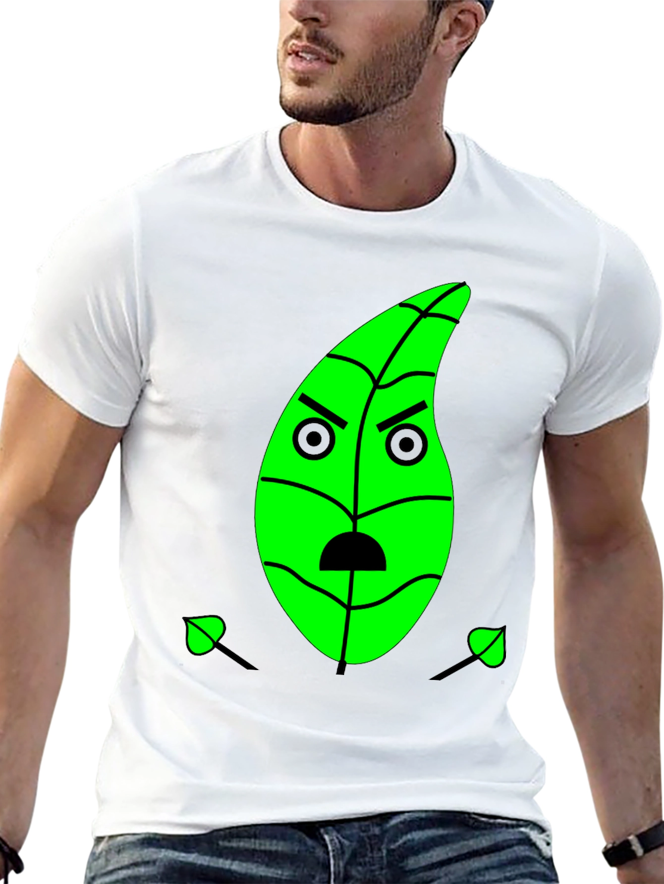 Grumpy Green Leaf Graphic Tee