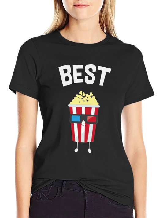 Best Movie Night Popcorn Graphic T-Shirt