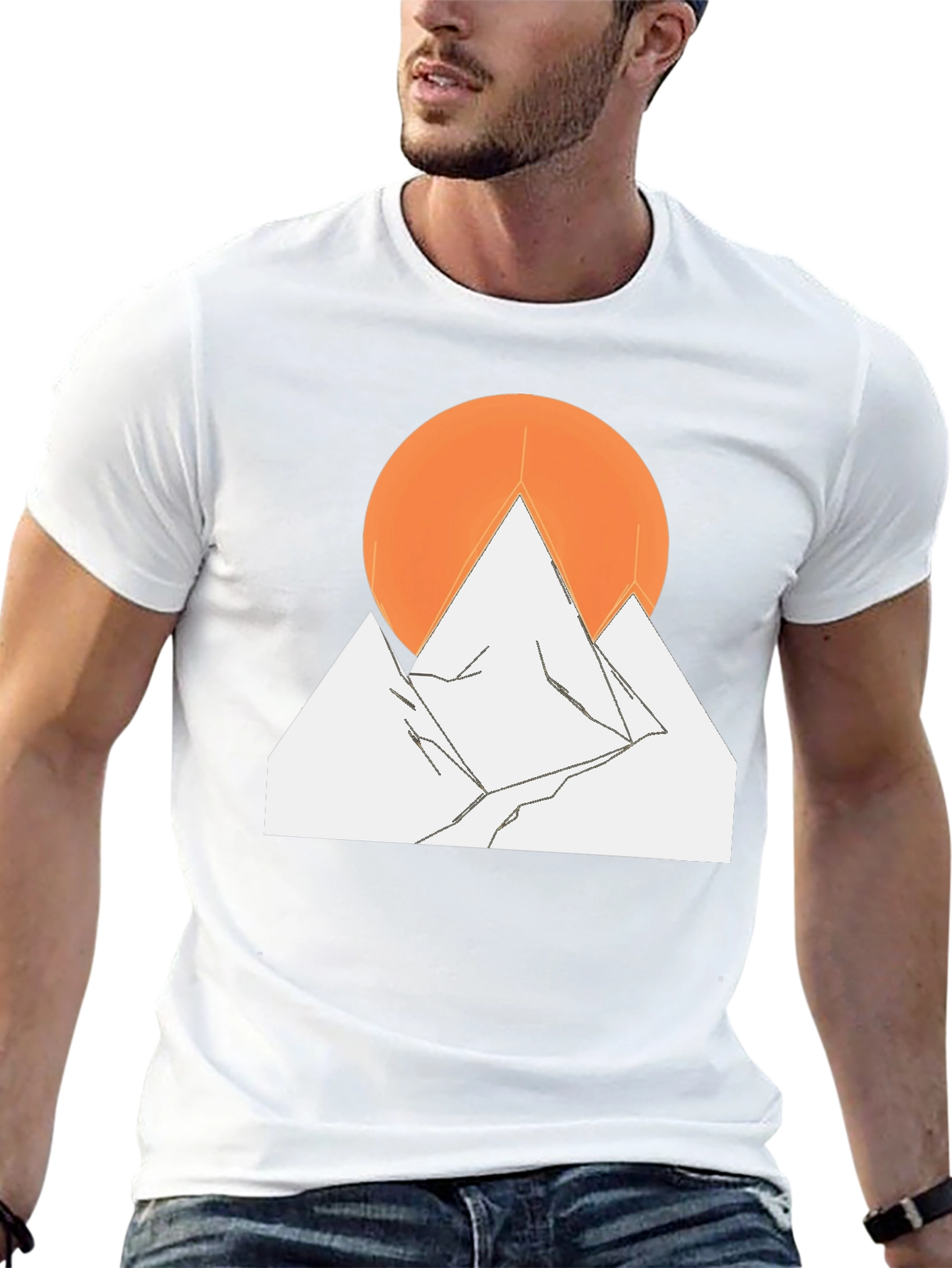 Mountain Sunset Graphic Tee - Black Cotton Blend