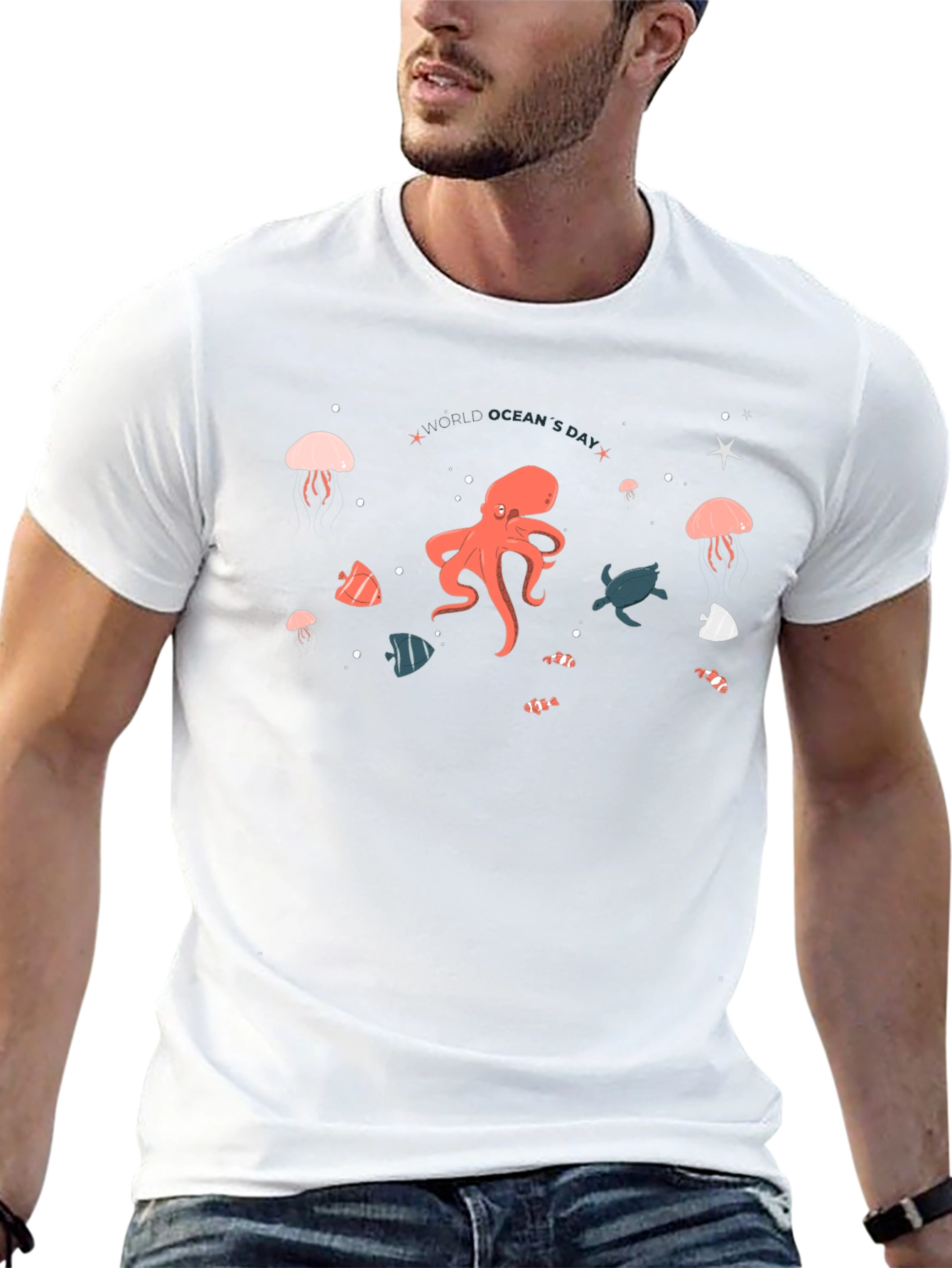 Oceans Day T-Shirt - Mens Black Tee