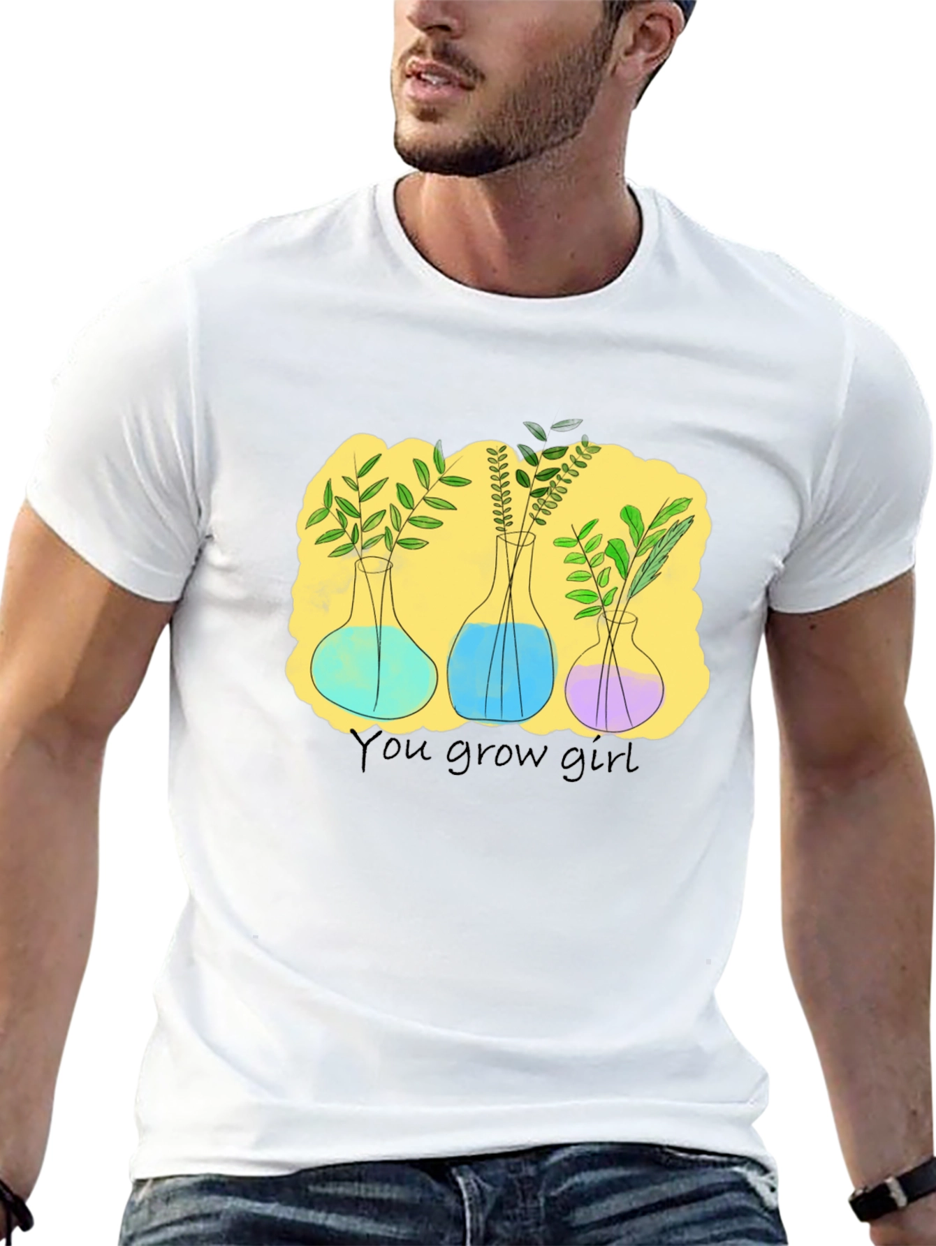 Grow Girl Plant T-Shirt - Black