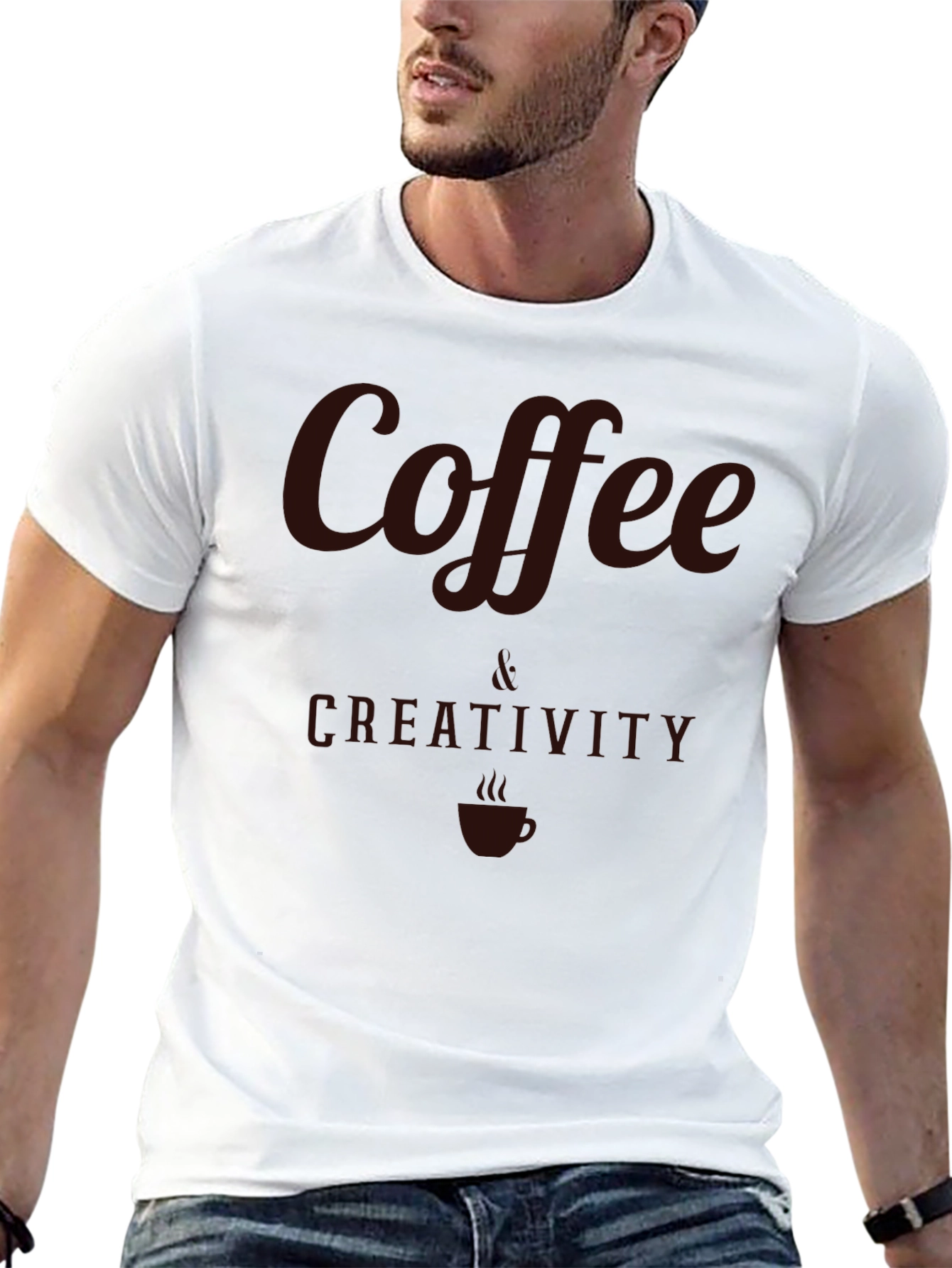 Coffee & Creativity Graphic Tee - Soft Cotton Blend