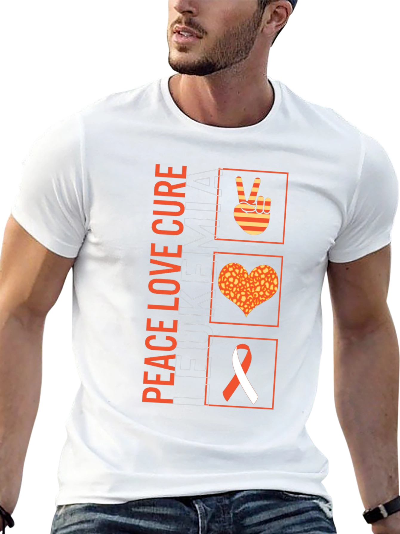 Peace Love Cure Leukemia Awareness T-Shirt