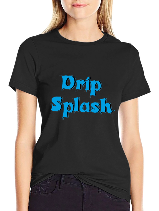 Drip Splash Graphic Tee - Black Casual T-Shirt