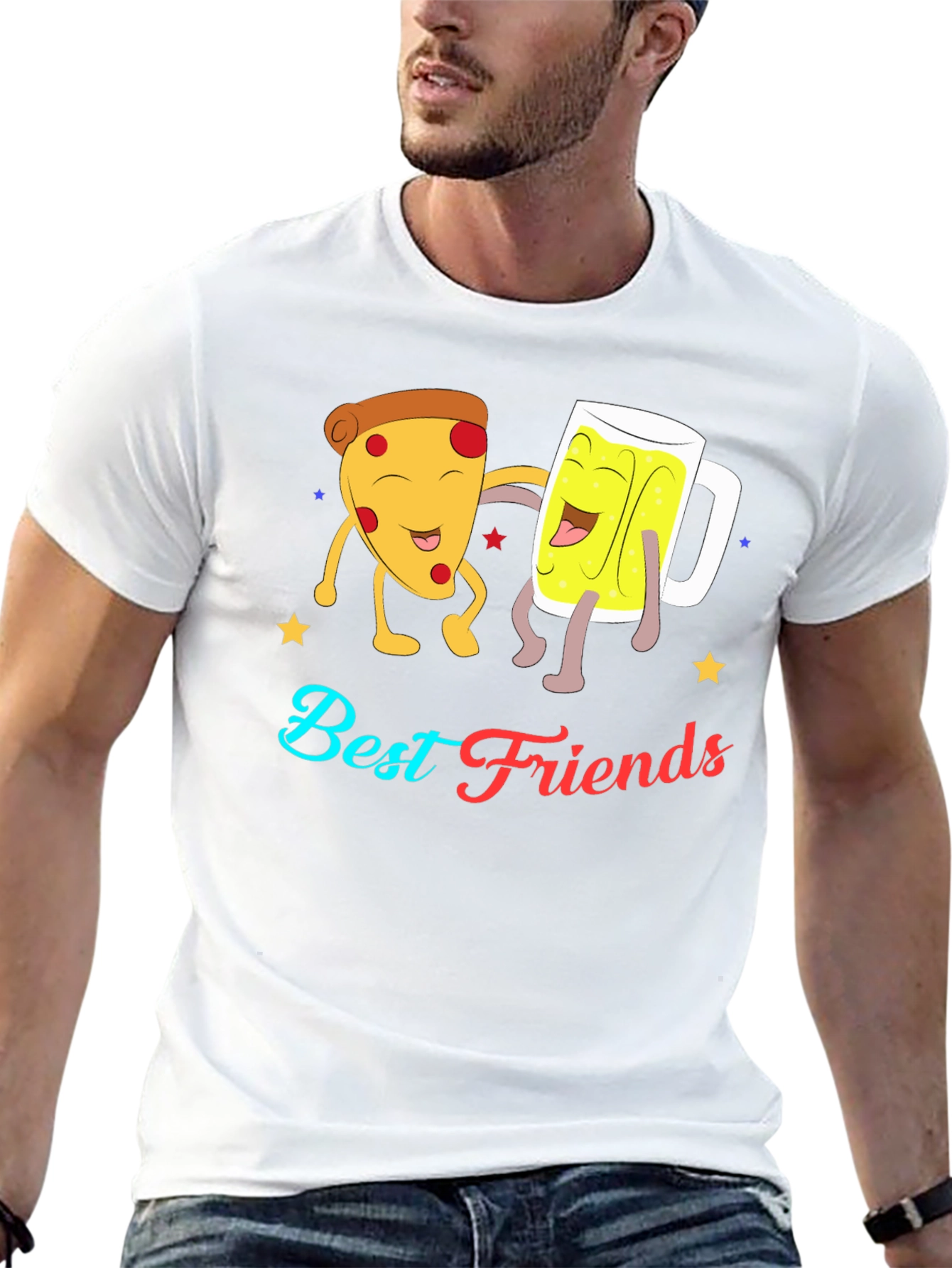 Best Friends Pizza & Beer Graphic T-Shirt