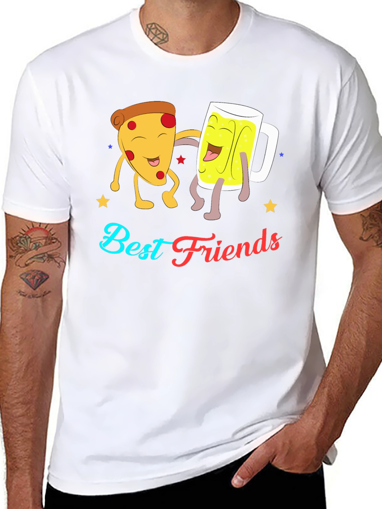 Best Friends Pizza & Beer Graphic T-Shirt