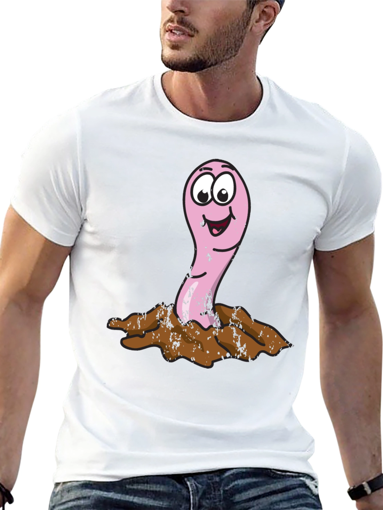 Funny Worm T-Shirt - Cartoon Earthworm Tee