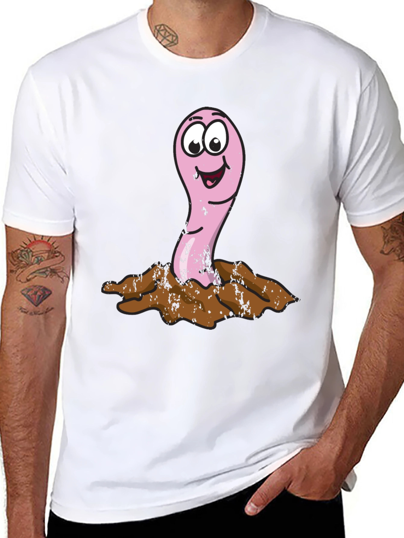 Funny Worm T-Shirt - Cartoon Earthworm Tee