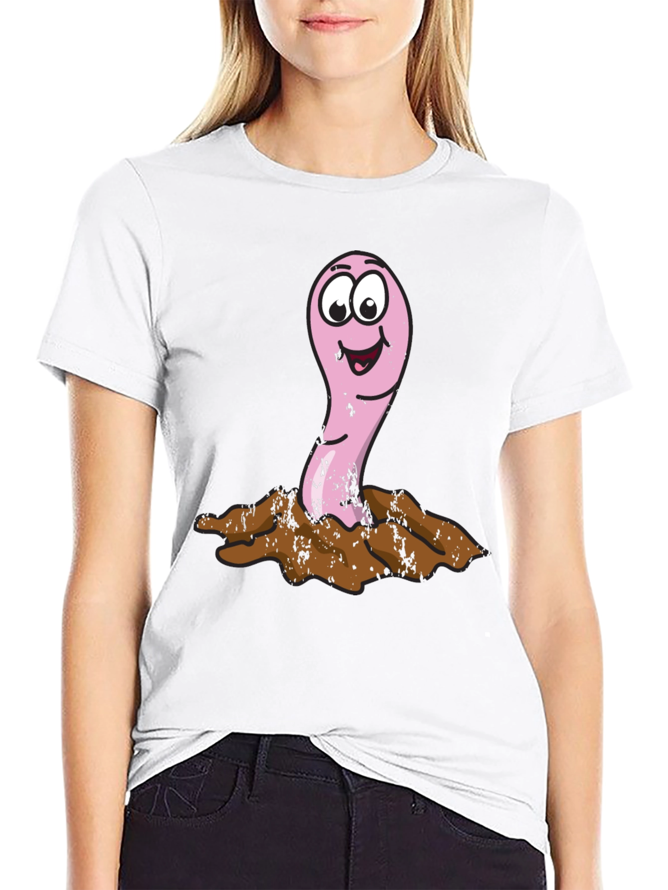 Funny Worm T-Shirt - Cartoon Earthworm Tee