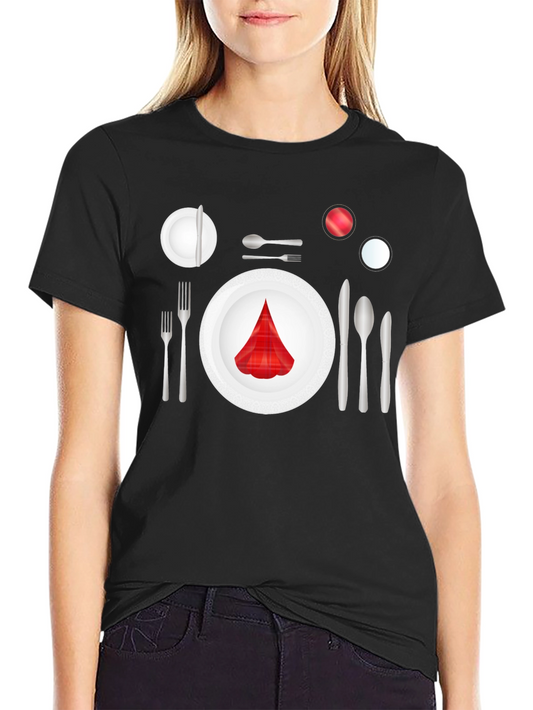 Dinner Place Setting Graphic Tee - Black