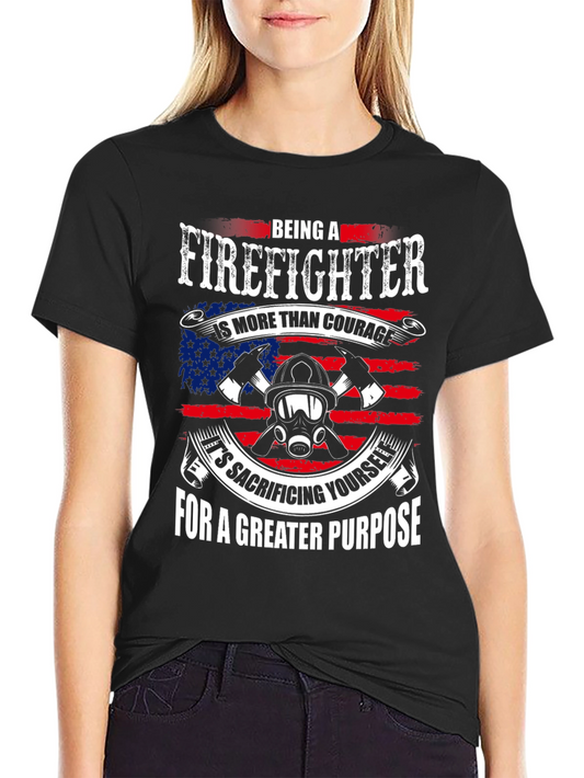 Firefighter Graphic T-Shirt - Patriotic Design