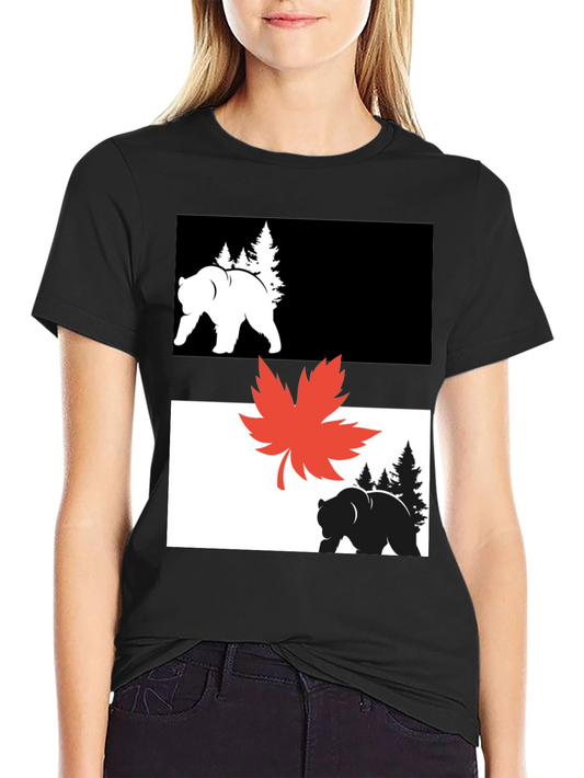 Bear & Maple Leaf Graphic Tee