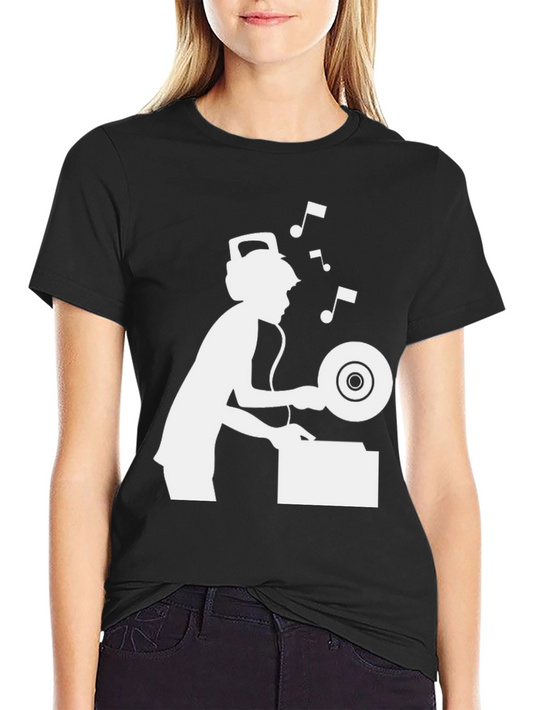 DJ Graphic Tee - Black Cotton Blend T-Shirt