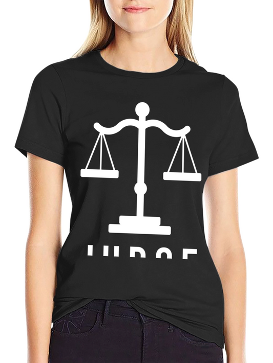 Judge Scales of Justice Graphic Tee - Black Cotton T-Shirt