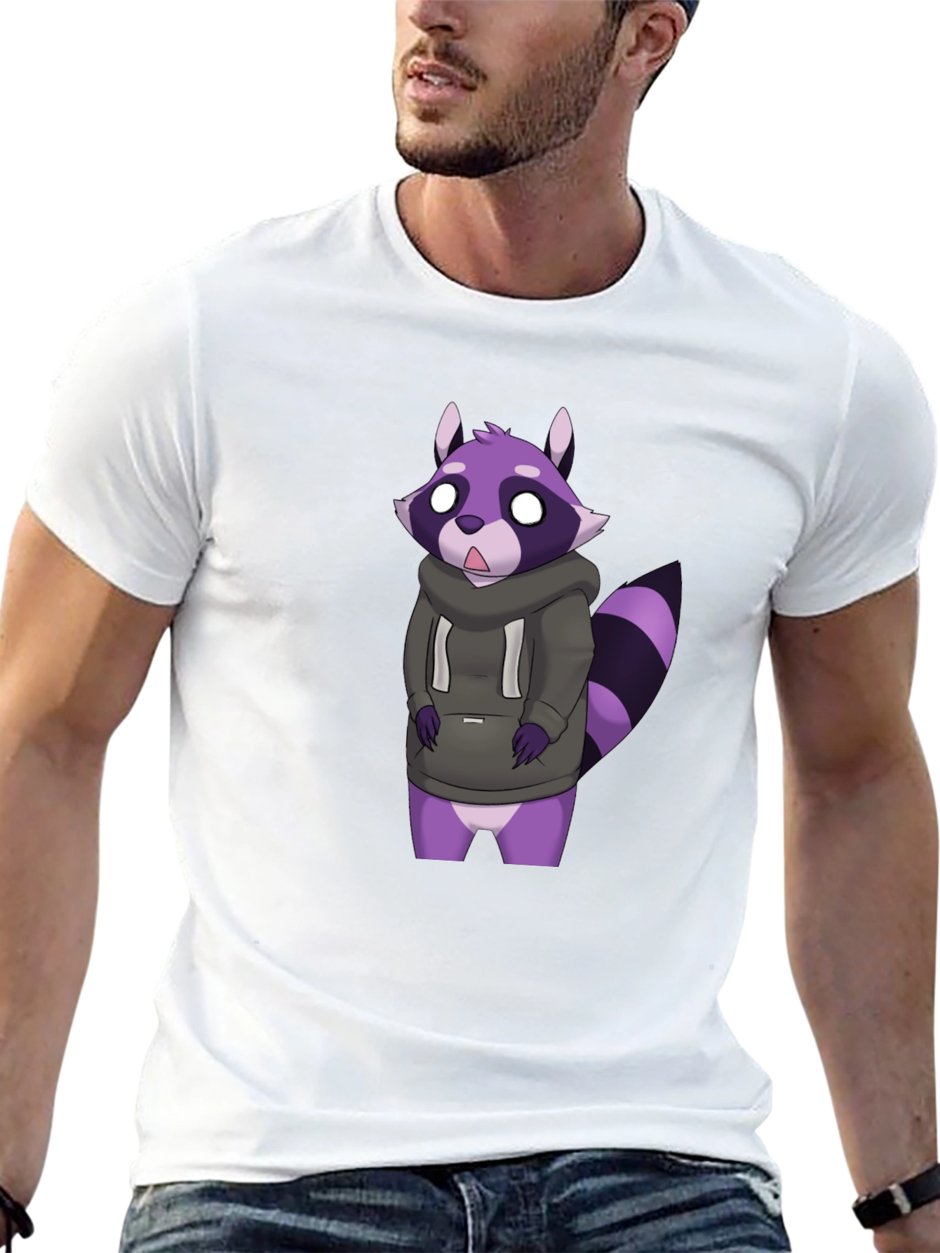 Raccoon Hoodie T-Shirt - Fun Cartoon Graphic Tee