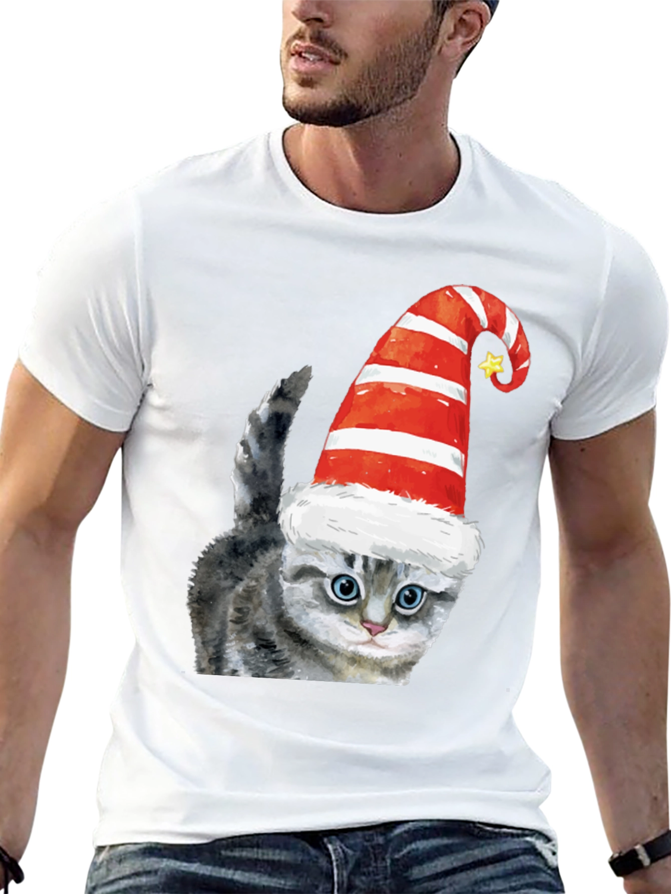 Festive Cat Tee - Holiday Cheer