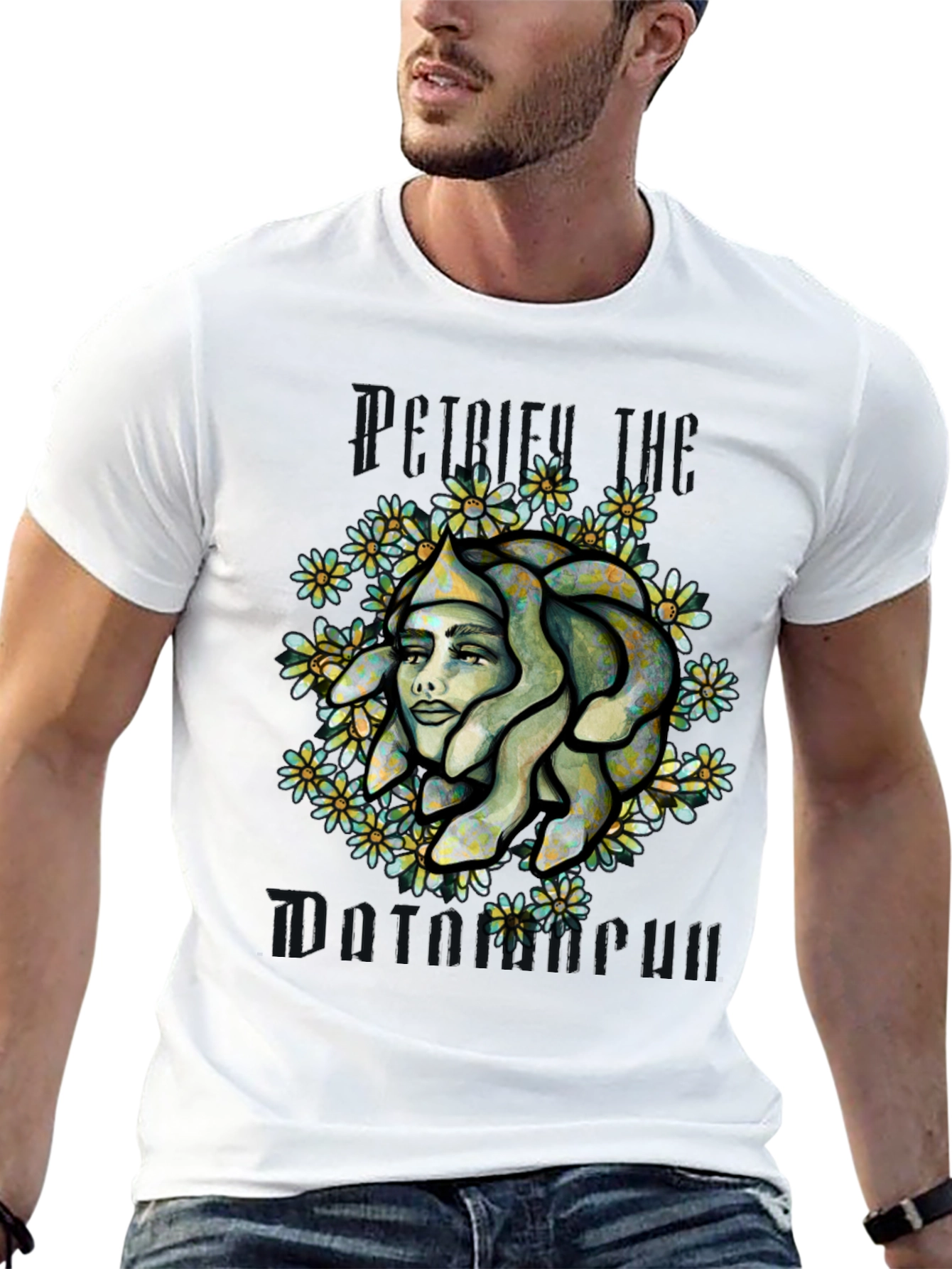 Medusa Graphic Print Tee - Black