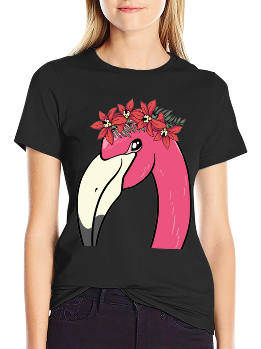 Flamingo Flower Crown Graphic T-Shirt