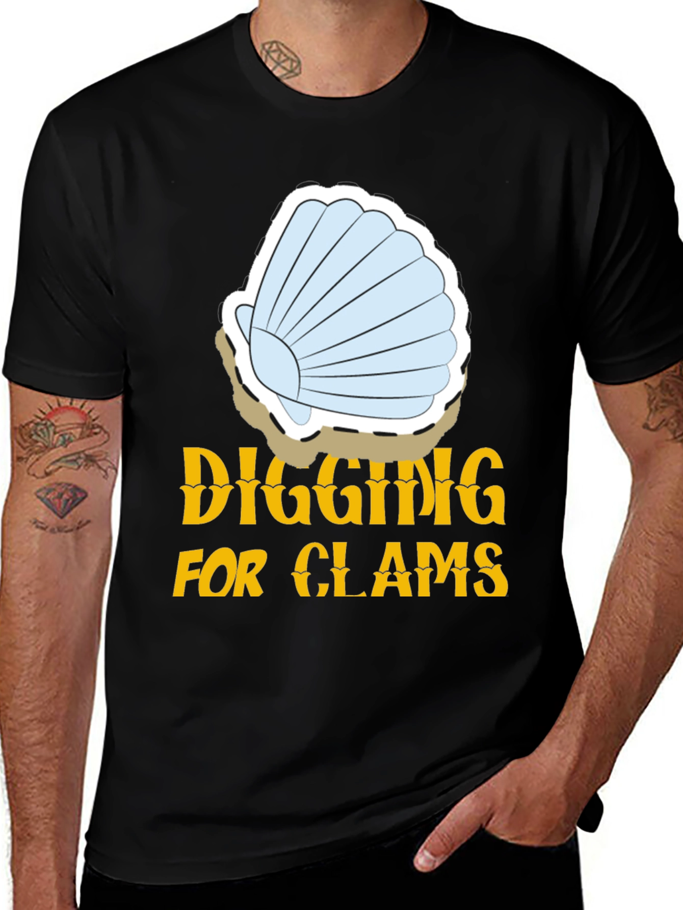 Digging for Clams Graphic Tee - Black