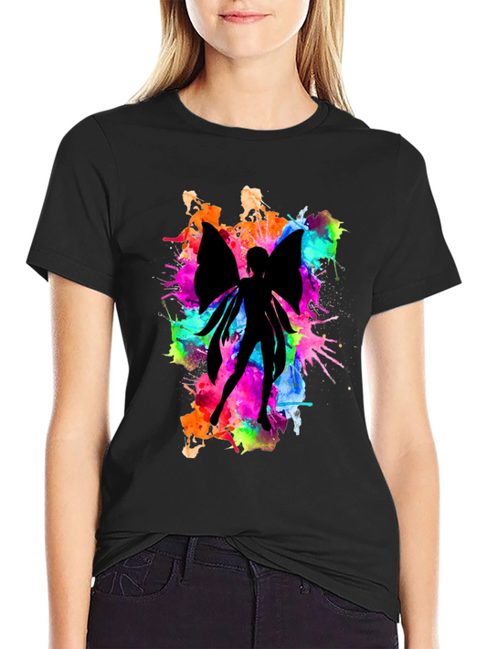 Fairy Silhouette Graphic T-Shirt - Vibrant Colors